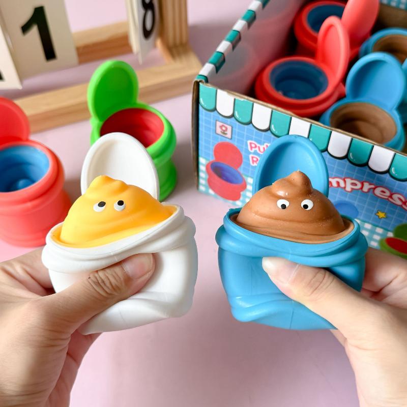 2 Stück Streich Toiletten Quetschspielzeug Anti-Stress Spielzeug Squishy Lustige Stressbewältigung Spielen Streiche Für Kinder Erwachsene Geschenk Requisite