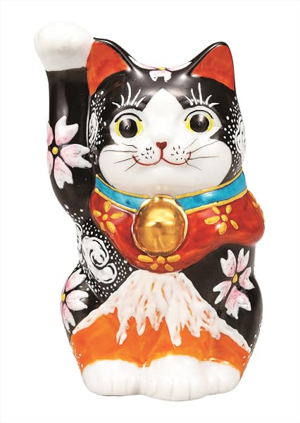 

Kutani ware Iwataya 4 Maneki Neko No. (Red Fuji) K9-1587
