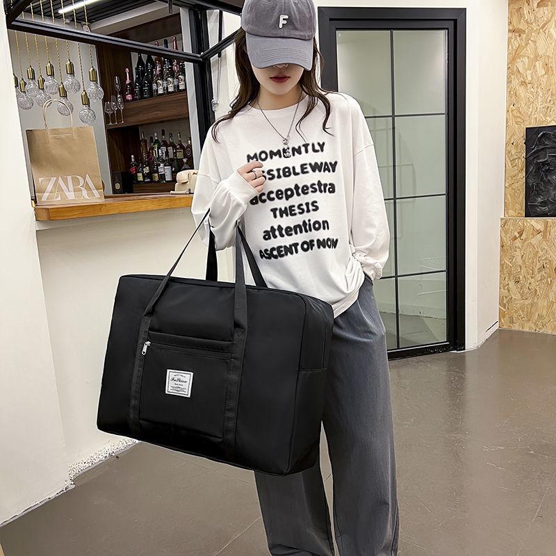 

Велика місткість дорожня сумка для зберігання одягу та ковдр, твілова тканина Оксфорд, ручна сумка для багажу. Large 52*38*19 чорний