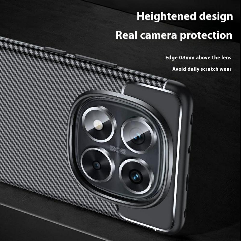 For Xiaomi Redmi Note 14 Pro 5G/Poco X7 5G Case Carbon Fiber Texture TPU Phone Cover Heat Dissipation