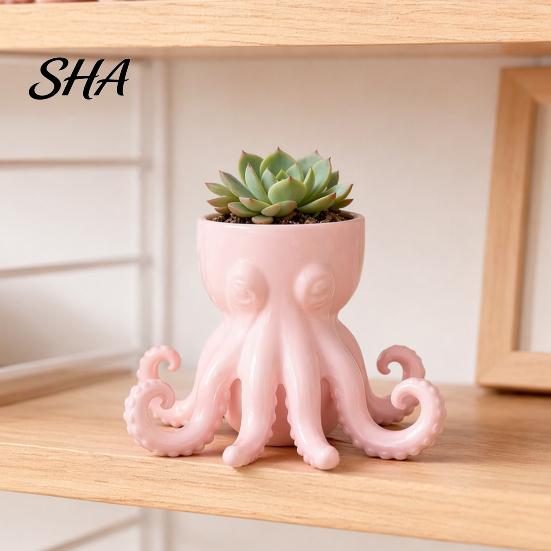 Living Room Planter 3D Printed Octopus Vase, Shaped Flowerpot, Creative Pot, Decorative Animal Funny Statue for Indoor Outdoor Plants Garden