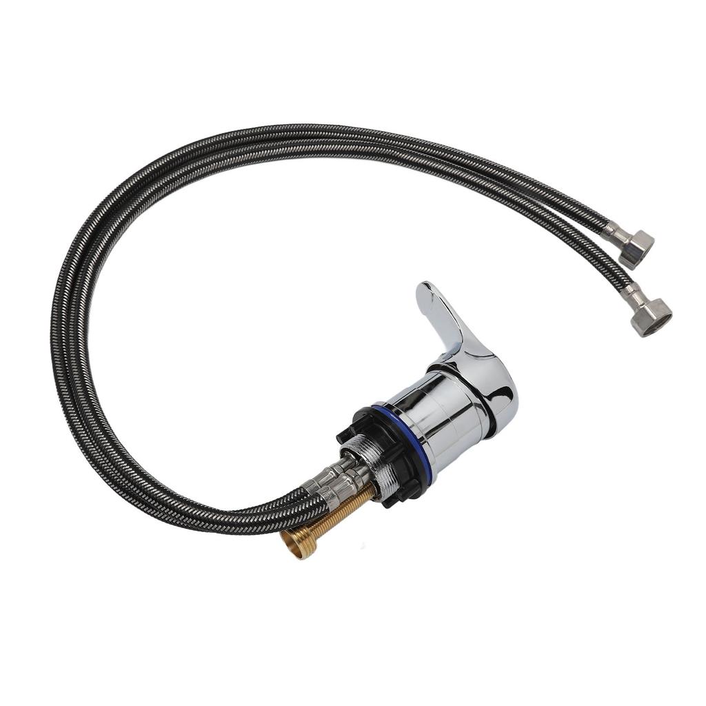 Salon Shampoo Faucet Zinc Alloy Replacement Hot Cold Mixer Faucet with 70cm Tube for Hair Wash