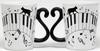 Artha Twin Black Cat Piano Dishwasher and Microwave Stylish Mugs with Tail Arranged To Form a Heart Shape Mugs, Pair, 300ml, Safe, Porcelain, Handles,