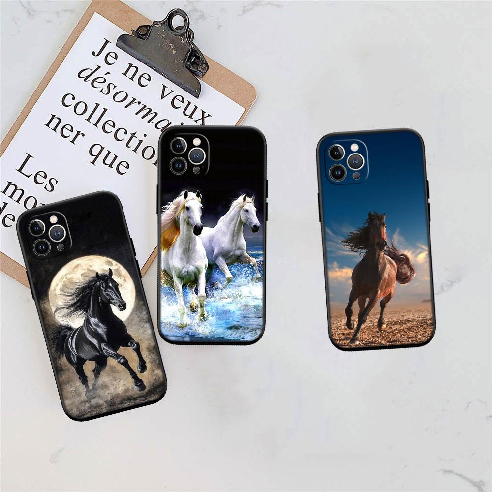 LO43 Fine Horse Soft Shell Phone Case for OPPO A3 Pro A72 A74 A76 A77 A77S A78 A79 A94 A95 A18 A40M A58