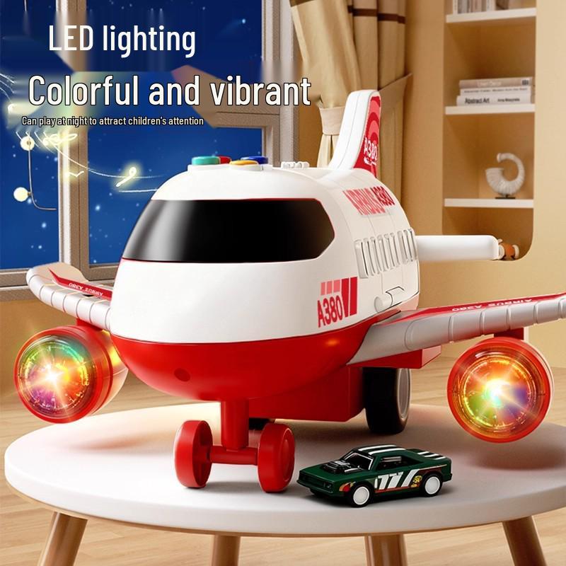 Kids' Transforming Helicopter and Fire Truck Toy Set with Small Airplane and Car