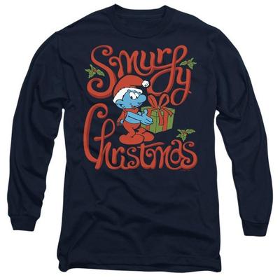 The Smurfs Unisex Adult Gift Wrap Long-Sleeved T-Shirt