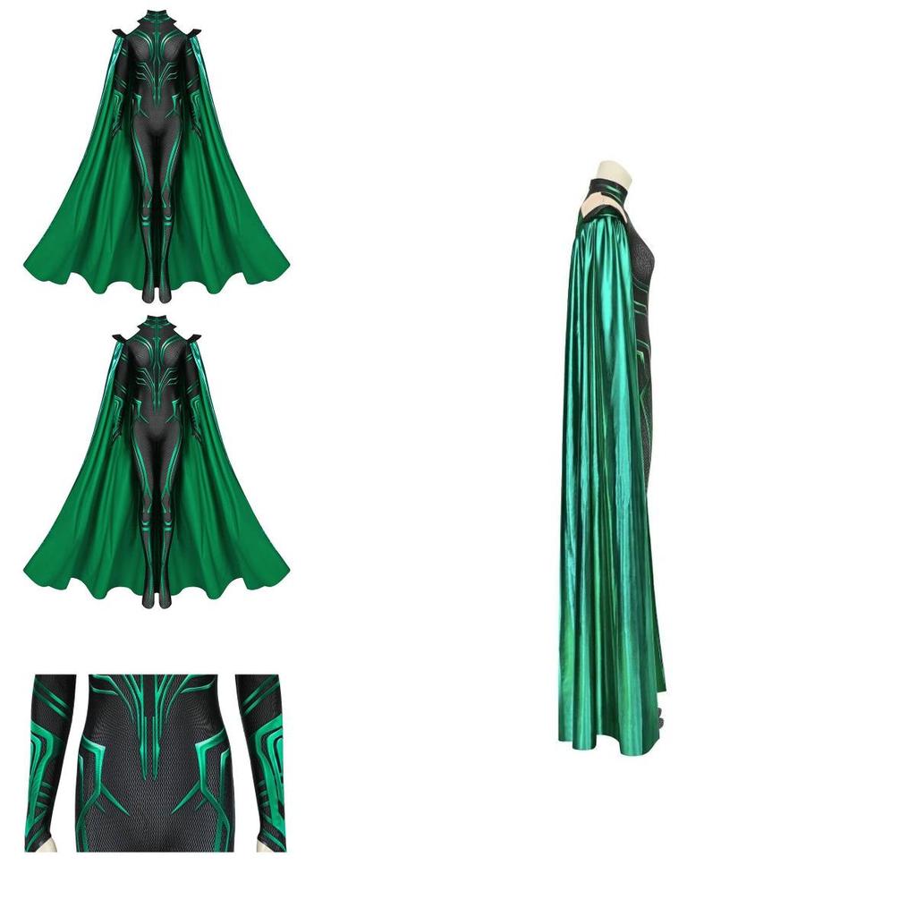 Thor3 Ragnarok Hela Body e Mantello per Adulti e Bambini Costume di Halloween Perfetto per il Gioco di Ruolo e le Esibizioni Teatrali