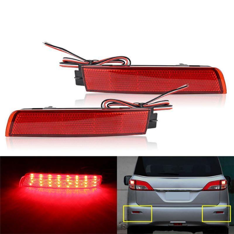 A13Z-Car Rear Bumper LED Tail Brake Light Reflector Light Lens For Nissan Juke/Murano/Infiniti FX35 FX37 FX50