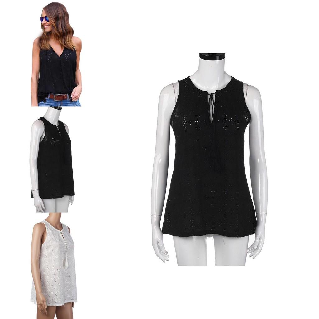Elegant Women's Cotton Lace Top With Embroidery For Summer Casual Outfits