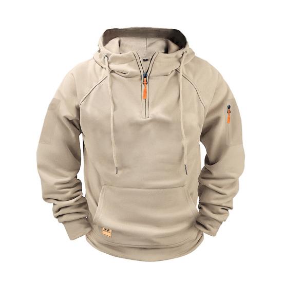 

Мужское худи-пуловер на молнии до середины груди с карманами, спортивное повседневное худи с капюшоном для спорта, повседневных дел, уличной одежды S