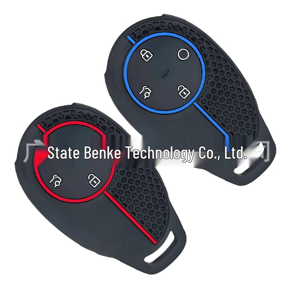 Silicone 4-Button Car Key Cover for Leapmotor S01, T03, C11 with Honeycomb Pattern