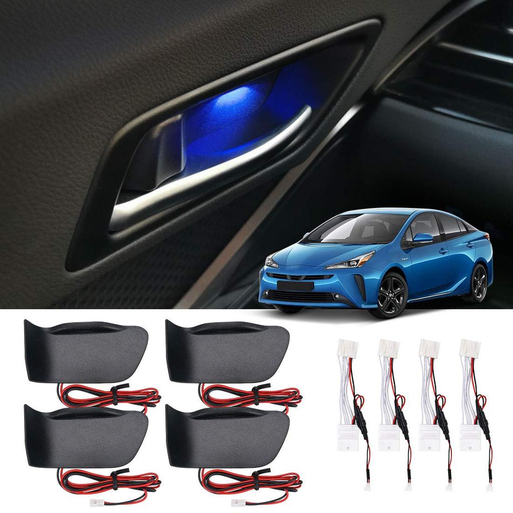 BUYFULL Prius 50 Series and Late Door Handles with Illuminated Blue Inner Handles and LED Adds Atmosphere and Dresses Custom Easy Installation with No