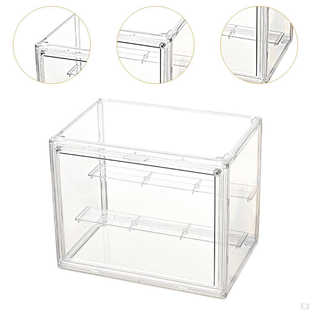 Clear Figure Display Case Collectibles Showcase Doll Collections Storage Box Stackable for Small