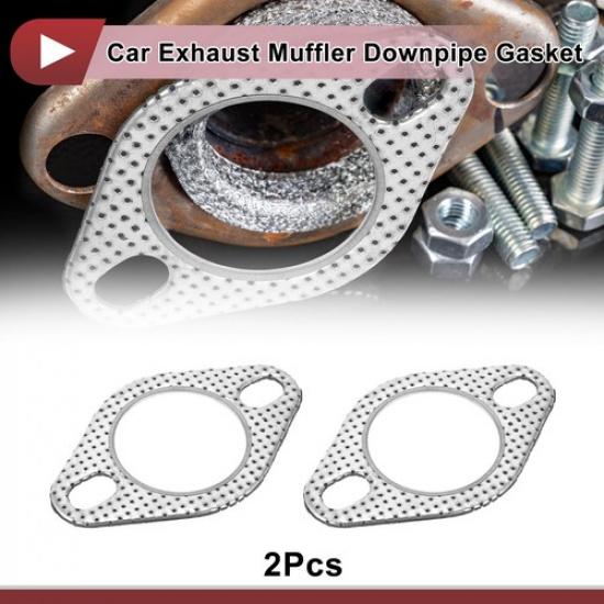 2pcs Exhaust Gasket Reinforced High Temperature Flange Gasket 2.0inch Rhombus