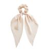 Solid Color Satin Flowing Ribbon Scrunchie & Silky Square Scarf Ponytail Hair Tie