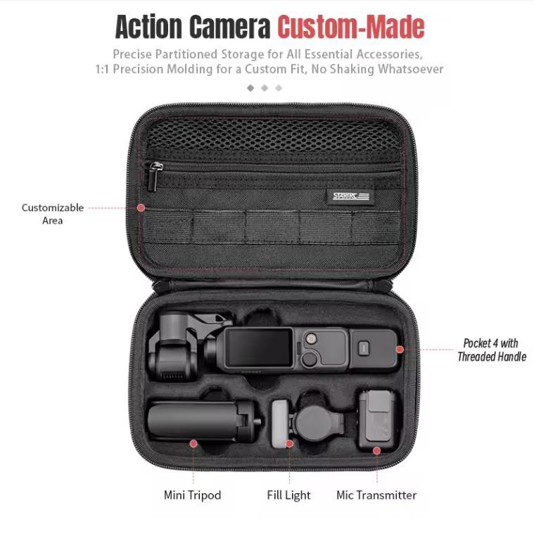Carrying Case For DJI Osmo Pocket 4 Creator Combo Storage Bag Waterproof Travel Shoulder Bag For DJI Pocket 4 Camera Accessories