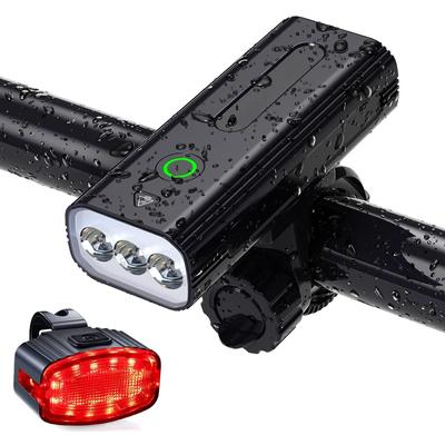 6200mAh Large Bicycle Light Waterproof USB Rechargeable Bright Strongest 2500 Lumens High Brightness 3ni6 Dimming Modes Powerful Bicycle Headlight USB