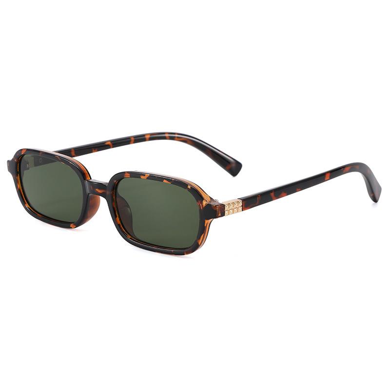 Narrow Frame Sunglasses Men'S Brown Color Simple And Versatile Square Frame Cool Sunglasses Women'S Advanced Sense