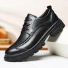 Fashion Hand-Stitched Male Oxford Shoes Comfortable Lace-Up Business Shoes Fashion Mens Formal Dress Footwear Thick Bottom Derby Shoes