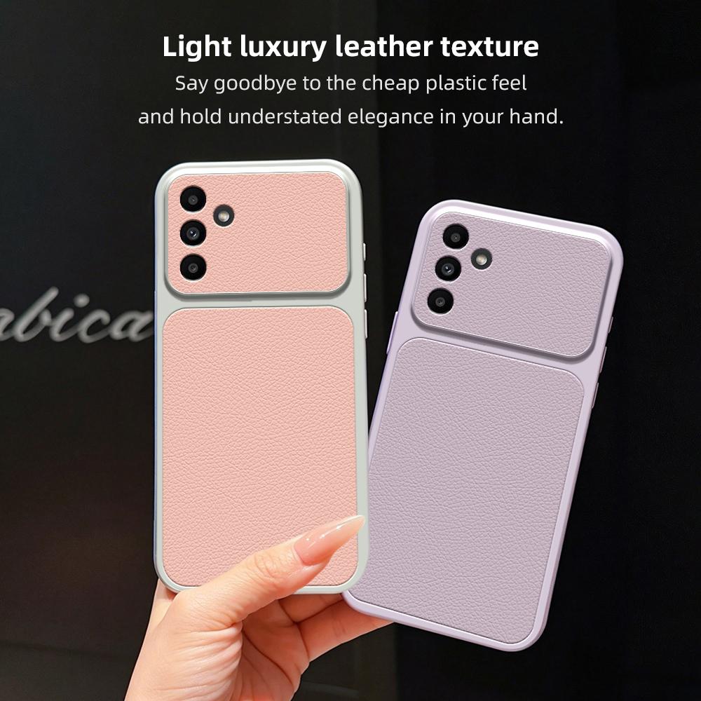 Phone Case For Samsung Galaxy A15 A25 A55 A35 A05 A05S A34 A14 A24 A54 4G 5G Candy PU Lambskin Camera Protection Soft Back Cover
