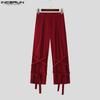 INCERUN Two Pieces Outfits Men One Shoulder Shirt Long Bandage Harem Pants Sets