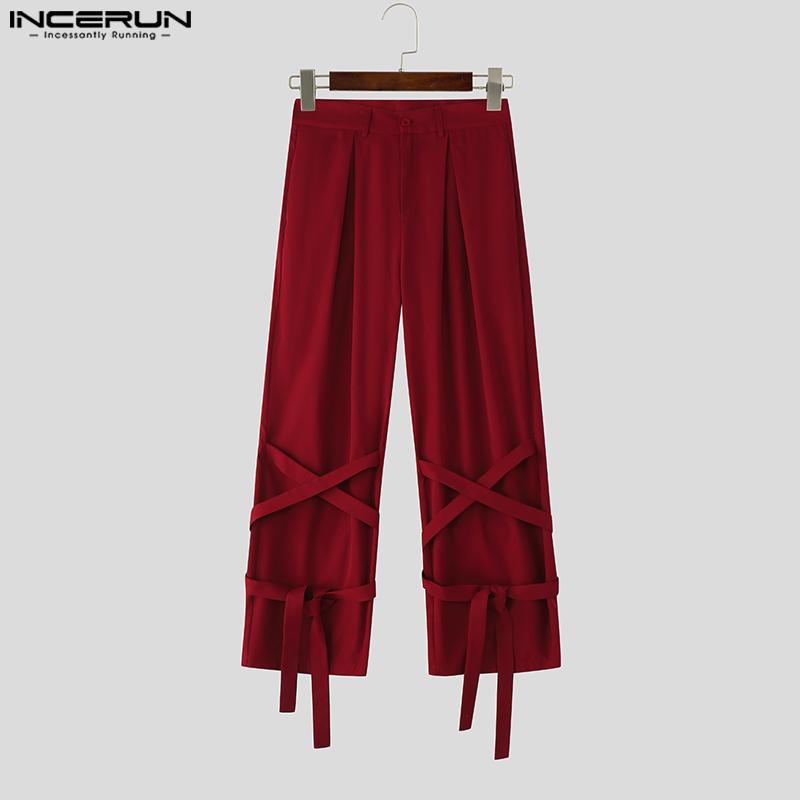 INCERUN Two Pieces Outfits Men One Shoulder Shirt Long Bandage Harem Pants Sets
