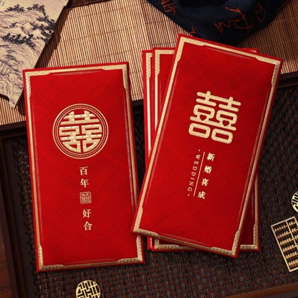 6pcs Chinese Style 2026 Horse Year Red Envelope Paper Lucky Money Packets  Lunar New Year