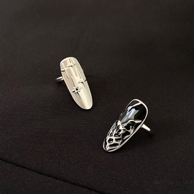 Stern Unregelmäßiges Muster Fingerspitzen Nagelring Verstellbare Öffnung Fingernagelring Punk Nagelring Schmuck Nageldekorationen