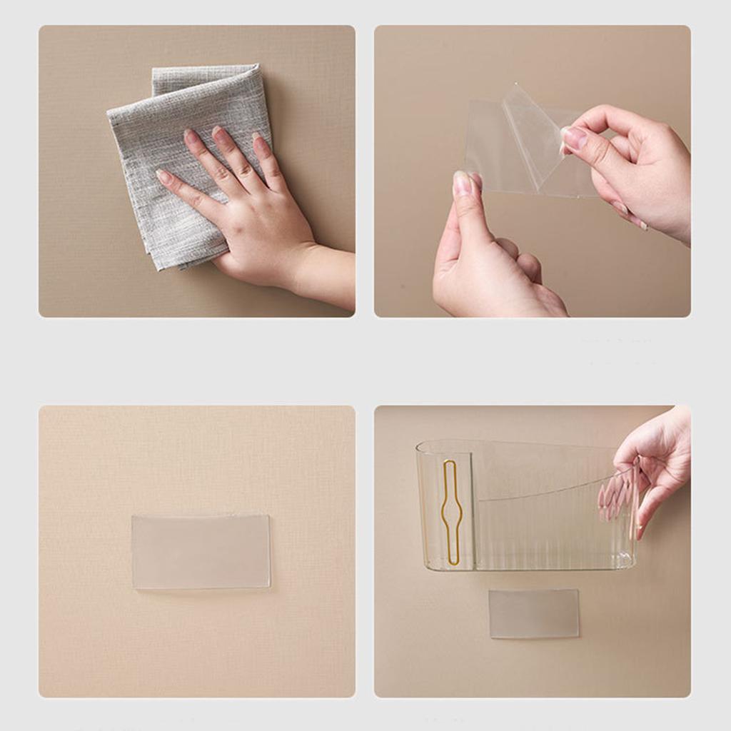 Trash Bag Dispenser Clear Punch Wall Mount Garbage Bag Roll Holder Storage Space Saving for Kitchen Bathroom