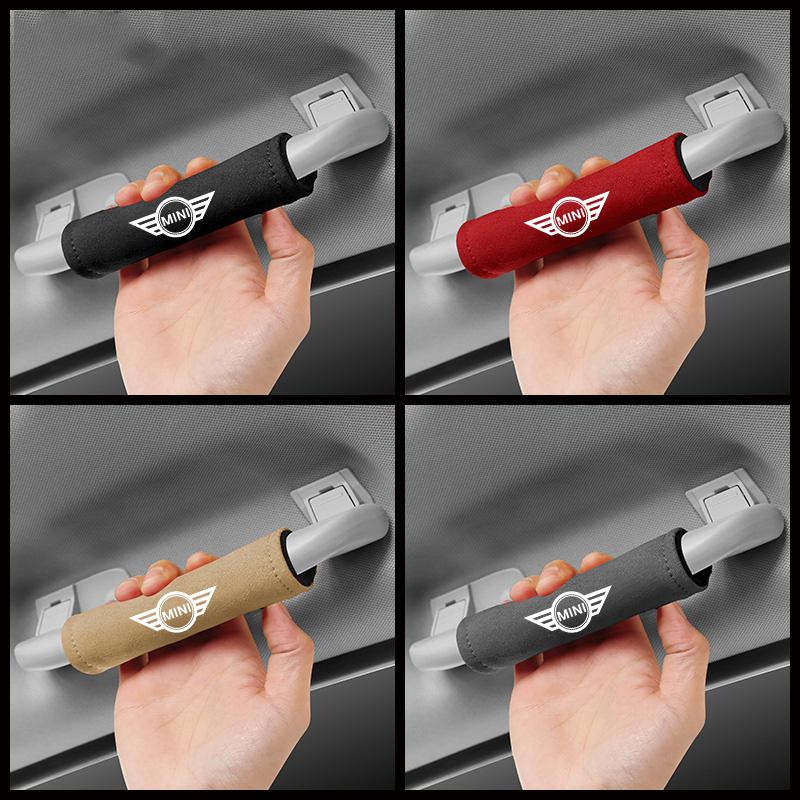 2pcs Leather Car Roof Armrest Inner Door Pull Handle Protection Cover for WQ1 MINI Cooper Clubman Countryman R55 R56 R60 R61 F56 1QW