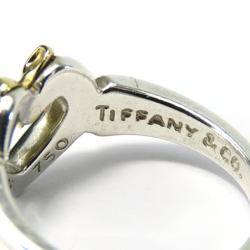 Used TIFFANY&Co. Ring Heart Ribbon EU#50.5 Silver925/K18 Yellow Gold 3.5g Silver Yellow Gold