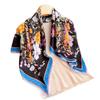 Korean Version of Sweet Flower Simulation Silk High-end Square Scarf Silk Scarf Printed Shawl Scarf Sunscreen Scarf Headscarf Scarf