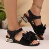 Women Anti-slip Trend Sandals Summer Lightweight Sandals Fashion Beach Casual Slippers Outdoor Bow Tie Home High Heels Shoes