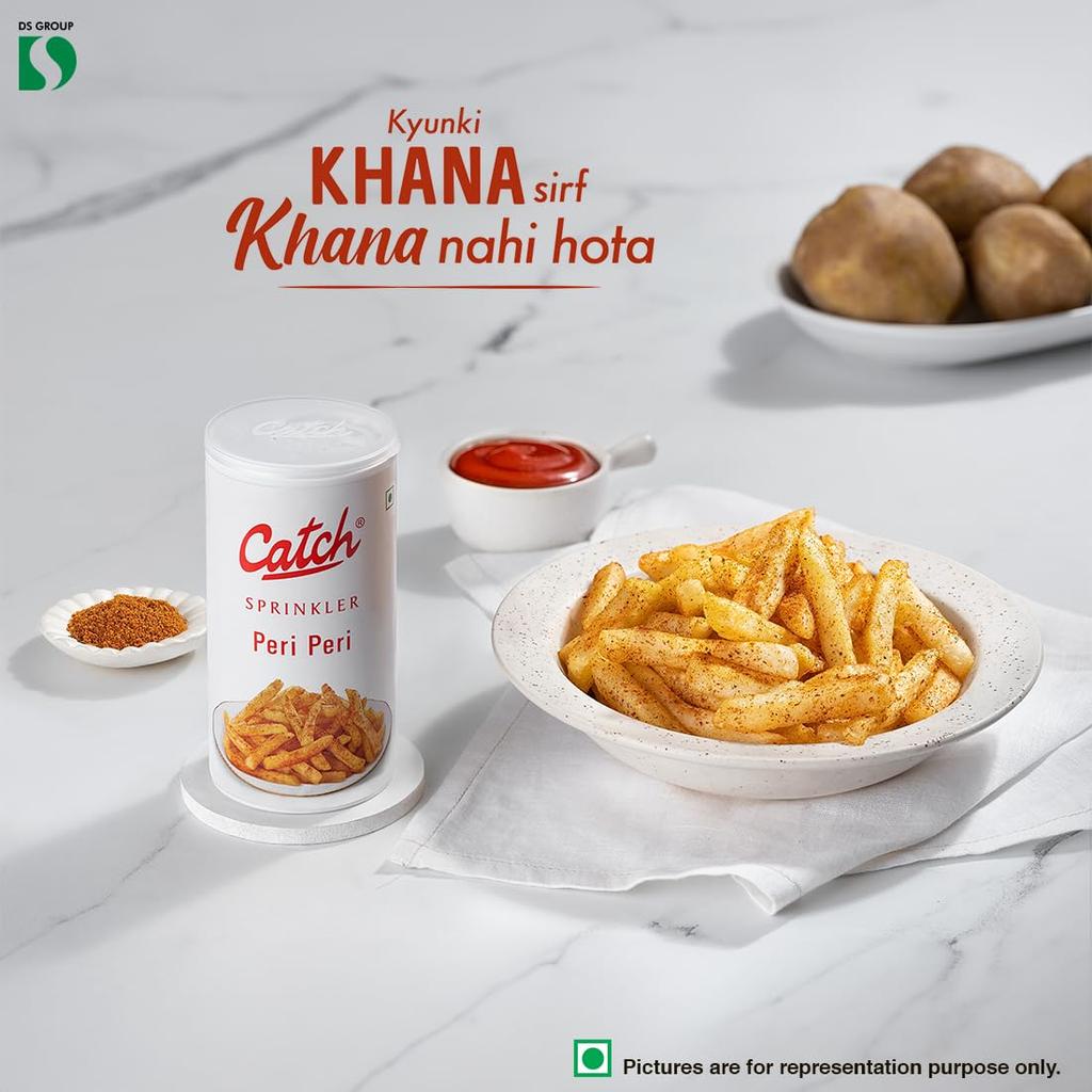 Catch Polvilhador de Masala Peri Peri 90 g – Mistura de Especiarias Picantes para Snacks, Batatas Fritas, Pizza e Saladas – Fácil Dispensa, Sabor de Alta Qualidade