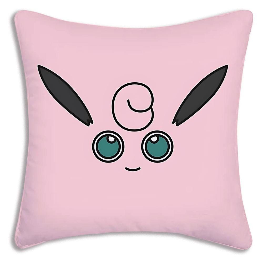 Pillow Covers Cartoon Cute Pokmons Jigglypuffs Sofa Decorative Home Double-Sided Printing Short Plush Cute Cushion Cover