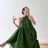 2026 Summer French Halter Neck Off-Shoulder Waist-Cinched Vacation Dress