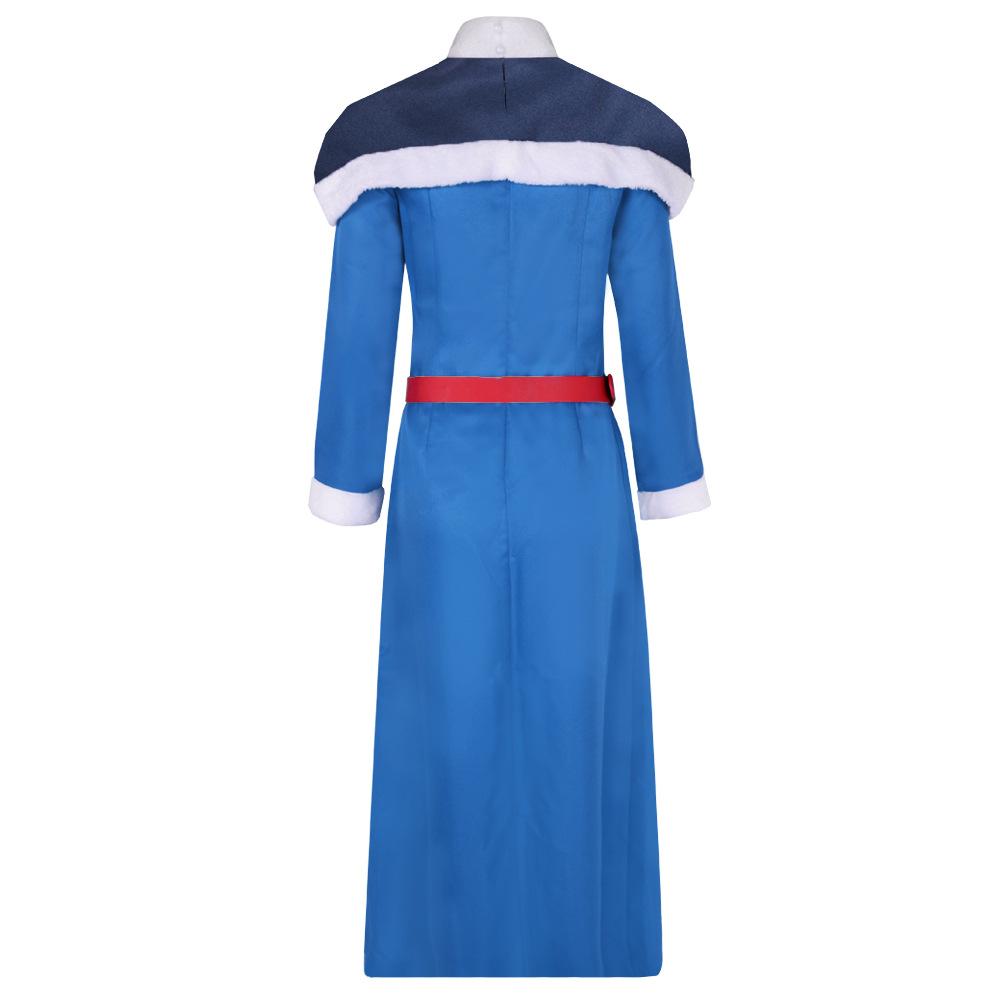 Anime Fairy 100 Years Quest Juvia Lockse Cosplay Costume Halloween Carnival Party Adult  blue Dress Sashes Mini Cloak For Woman