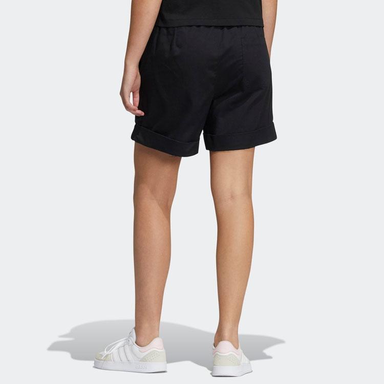 Adidas Neo Solid Color Elastic Waistband Sports Casual Shorts Women Bottoms Black HF7272