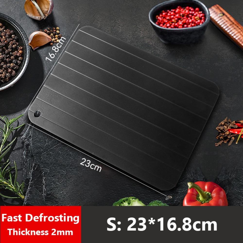 

With Groove Design Thawing Plate Large Size Defrost Food Tray Safer Fast Defrosting Tray S: 23*16.8*0.2cm