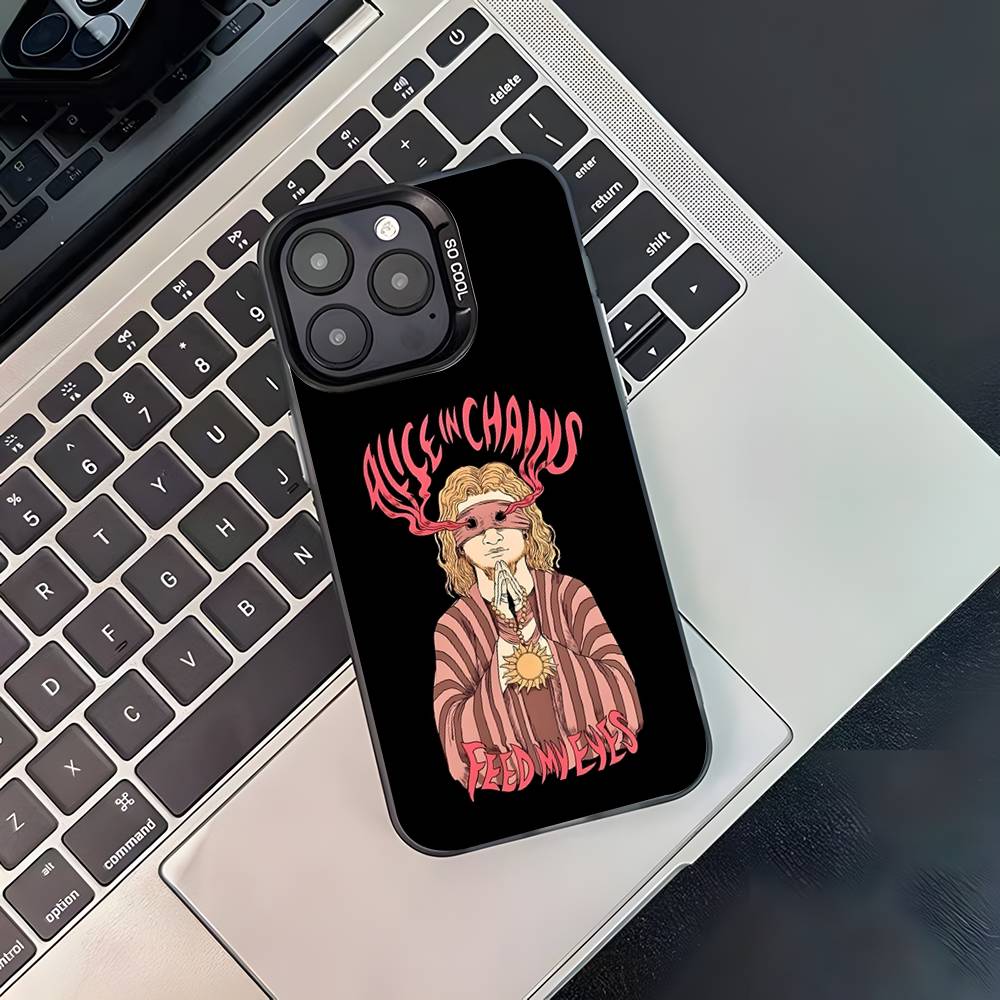 Band A-Alice in Chains Phone Case For iPhone 17,16,15,14,13,12,11,Pro,XS,Max,Plus,Mini,SE4,E Black Matte Shockproof Cover