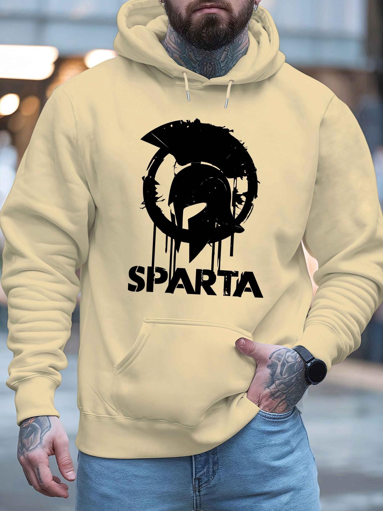 

Sparta print 2025 Autumn winter models Men s windproof Warm Cotton Oversized fleece Hoodie Outdoor Commuter Women s Hoodie 3XL