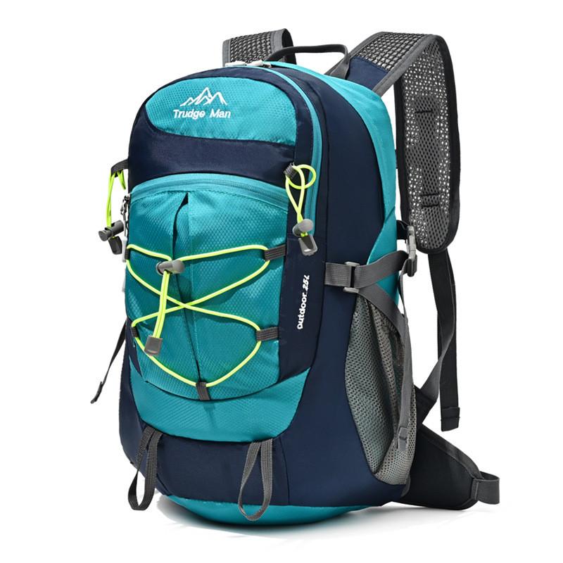 

Unisex Business Travel Backpack Made Of Oxford Cloth With Large Capacity And Letter Pattern ціан