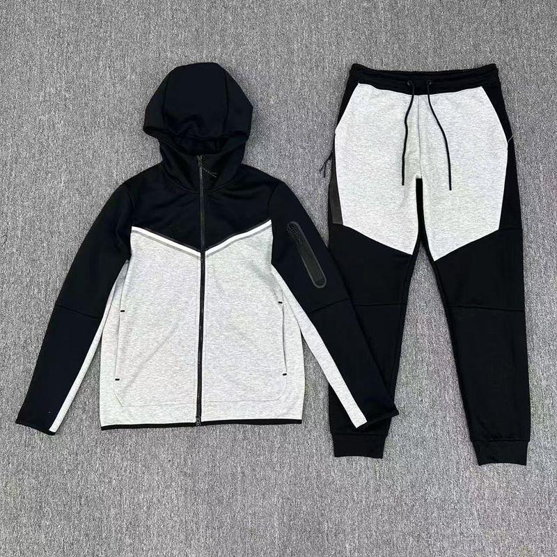 Completo da uomo in maglia con cappuccio multicolore per sport primaverili e autunnali