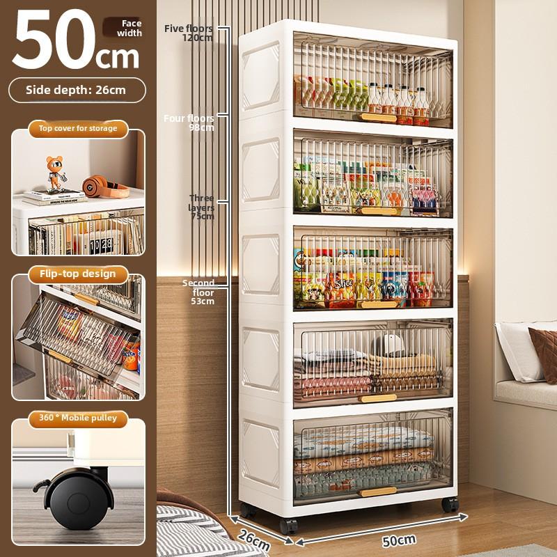Household Folding Storage Cabinet Flip Large Capacity Bedroom Clothes Locker Multi-layer Installation-free