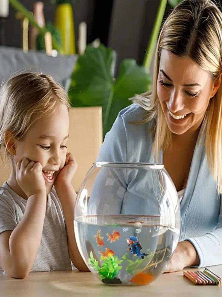 Aquarium Desktop Kleine Fische Tank Dekoration Ornament Taucher Schwimmende Kreative PVC Puppe