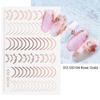 Adesivi Nail Art Lineari Oro Rosa Argento Metallo Adesivi per Unghie Lettere Decalcomanie Strisce Curve Nail Art Adesivi per Unghie