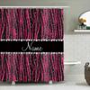 Shower Curtain With Black Pink White Stripes Glitter Rhinestones For Bathroom Decor Customizable Name 36X72 Inch