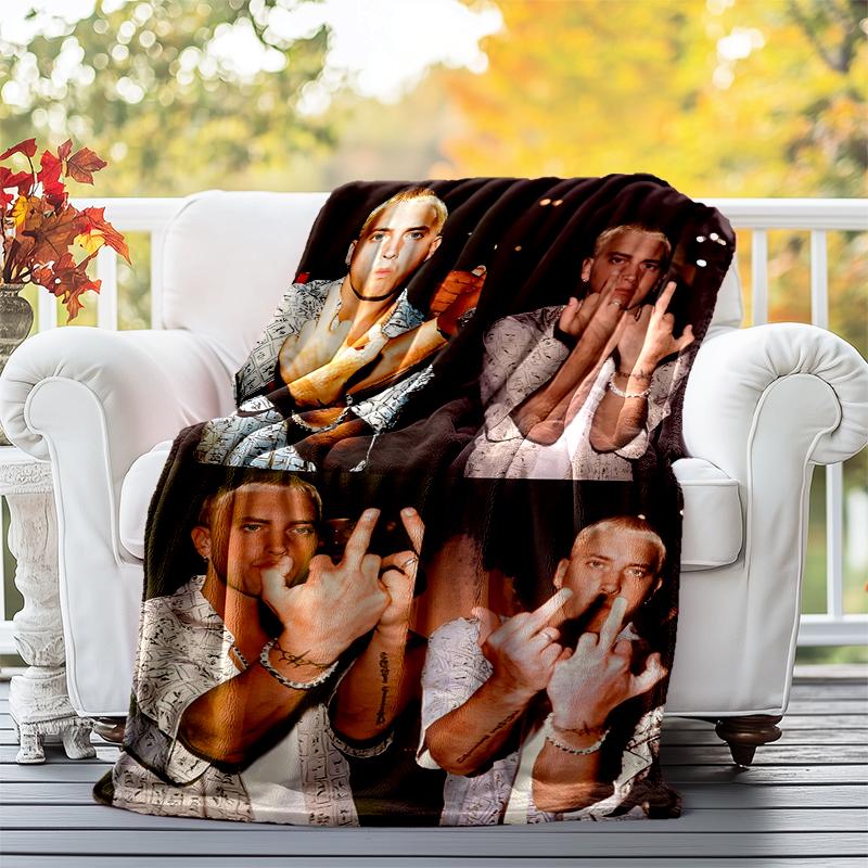 Eminem Flannel Blanket Soft All-Season Throw, Design for Camping, Car Travel, Hiking Sofa, Bed, Office Perfect Gift for Parties