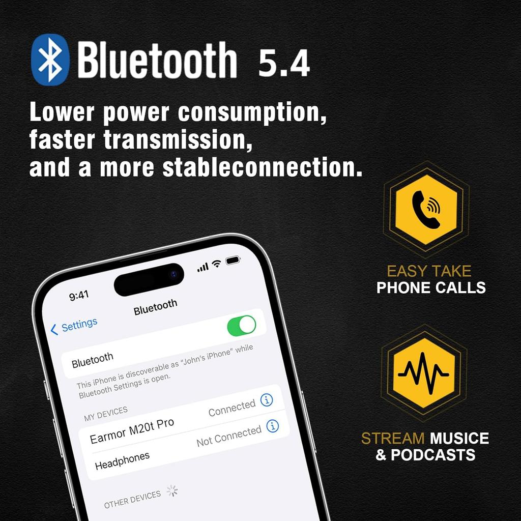 EARMOR M11T PRO Tactical Bluetooth Electronic Noise Canceling & Sound Amplification Earplugs, Shooting Ear Protection Earmuff