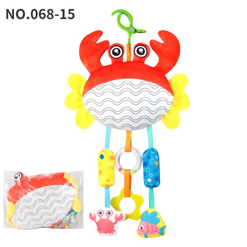 Crab Pull-String Stroller Mobile: Newborn Baby Soothing Rattle Toy